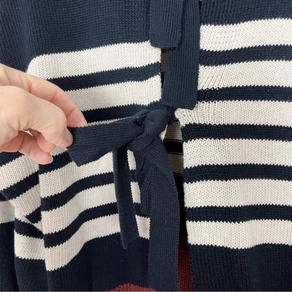 COTTON by AUTUMN‎ CASHMERE Crewneck Sweater 100% Cotton Ties in Back Small - Picture 4 of 8